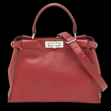 Red Leather Fendi Peekaboo