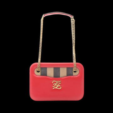 Red Leather Fendi Shoulder Bag
