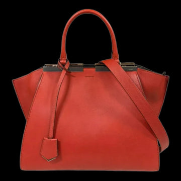 Red Leather Fendi Shoulder Bag