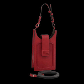 Red Leather Fendi Shoulder Bag