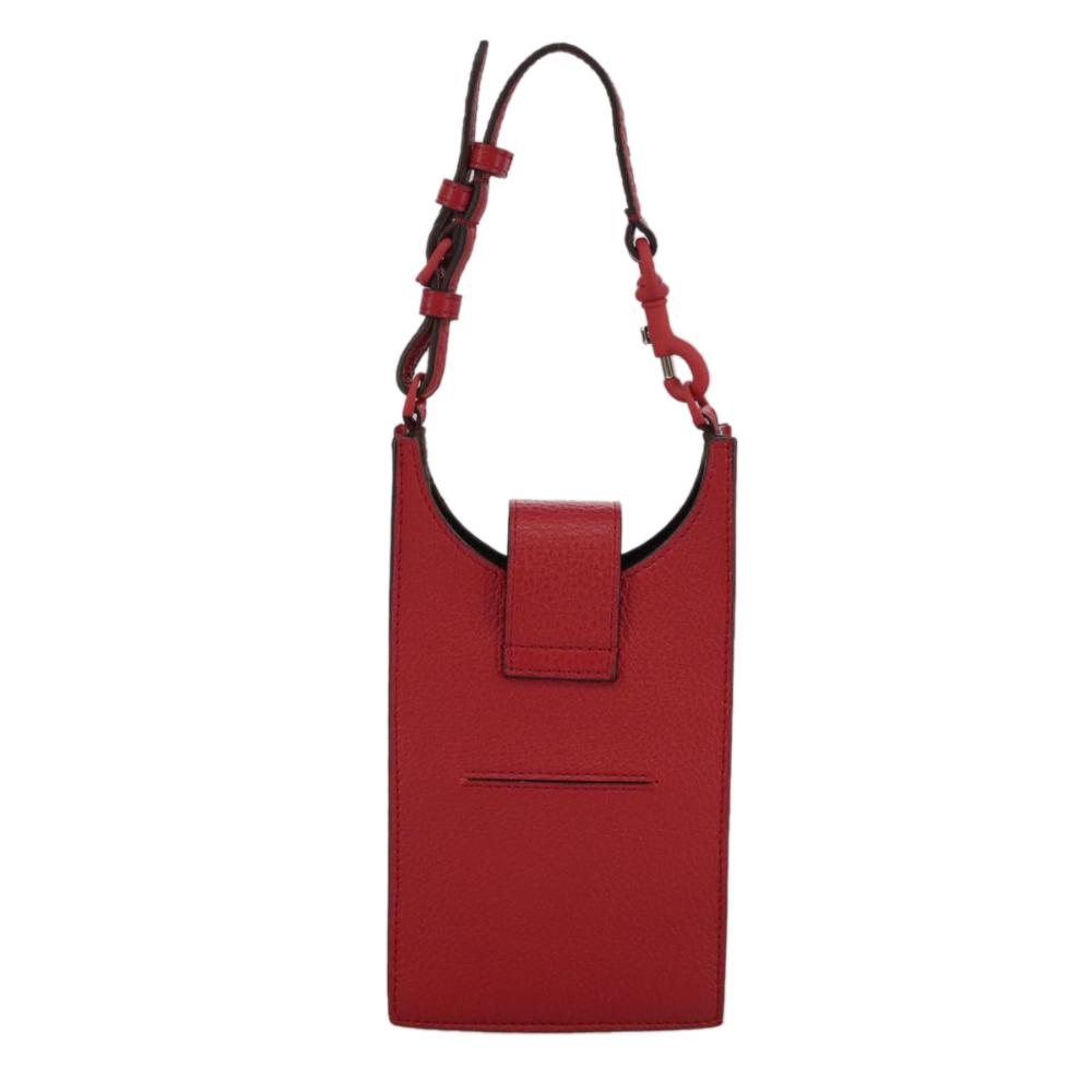 Red Leather Fendi Shoulder Bag