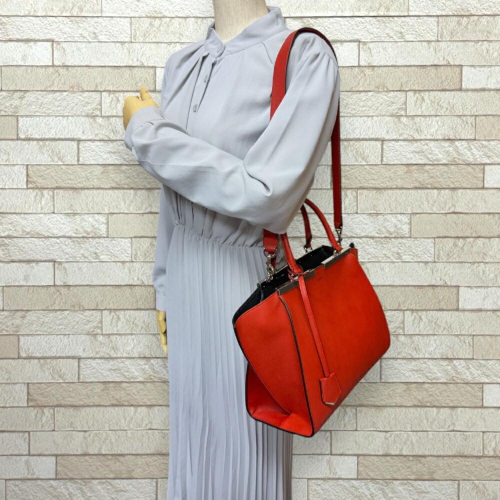 Red Leather Fendi Shoulder Bag