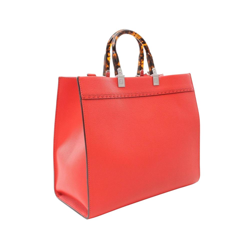 Red Leather Fendi Tote