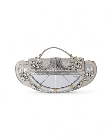 Silver Fabric Fendi Handbag
