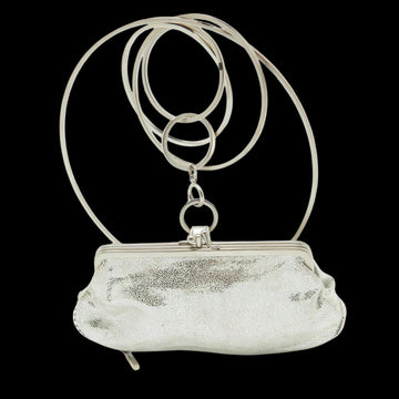 Silver Suede Fendi Clutch