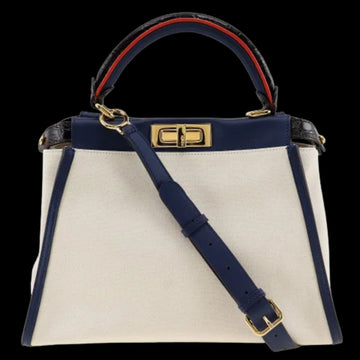 White Canvas Fendi Peekaboo