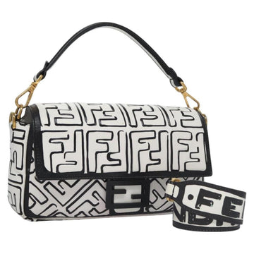 White Canvas Fendi Shoulder Bag