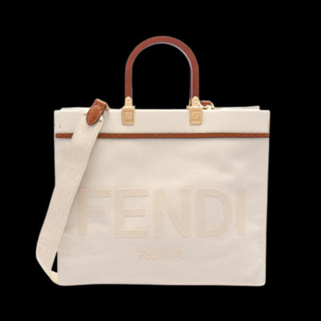 White Canvas Fendi Tote