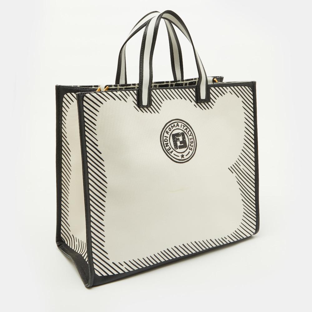 White Canvas Fendi Tote