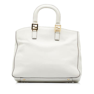 White Leather Fendi Tote