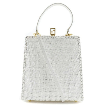 White Leather Fendi Handbag