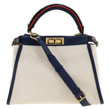 White Leather Fendi Peekaboo