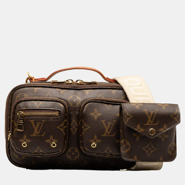 Brown Monogram Utility Satchel
