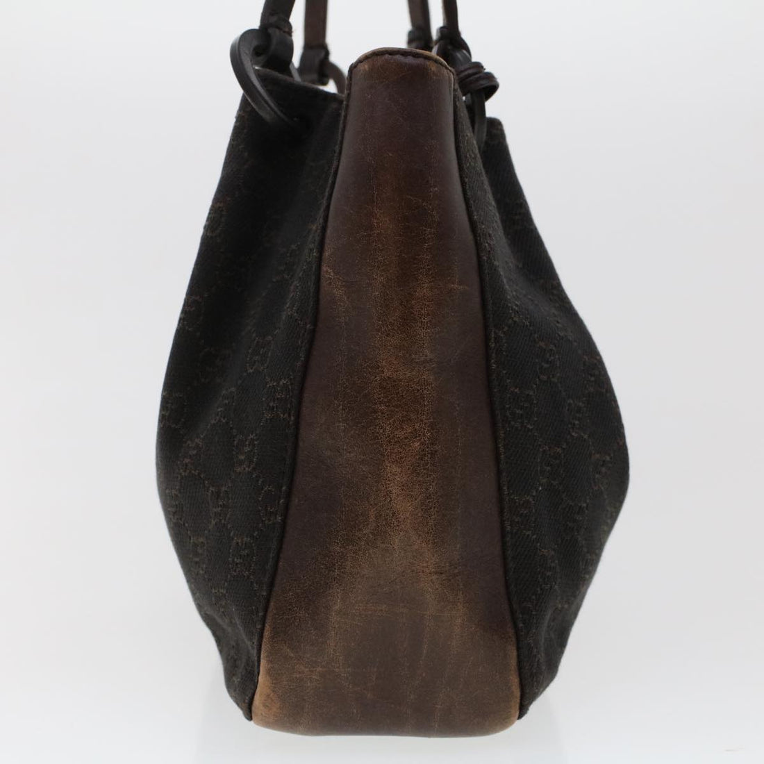 GUCCI VS Canvas Tote Bag Canvas Leather Dark Brown  fm2491