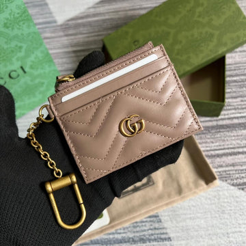 VS 627064 Marmont wallet 10cm Milk tea color Canvas