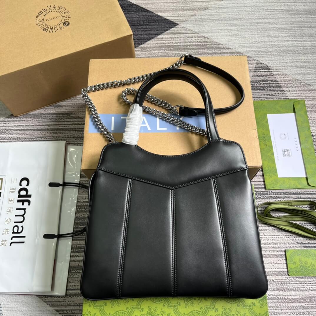 VS 745918 totes Handbag 28cm Black/Genuine Leather