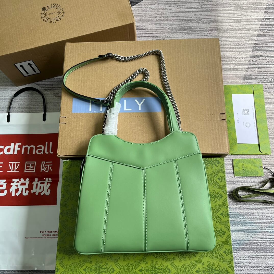 VS 745918 totes Handbag 28cm light green/Genuine Leather