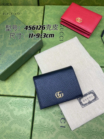 GC 456126 VS Pure cowhide wallet black short design