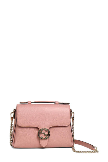 Medium Interlocking VS Top Handle Shoulder Bag Dusty Pink