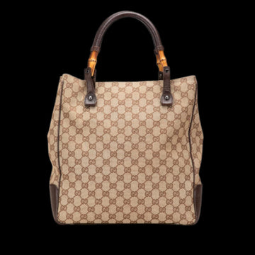 Beige Canvas Gucci Bamboo