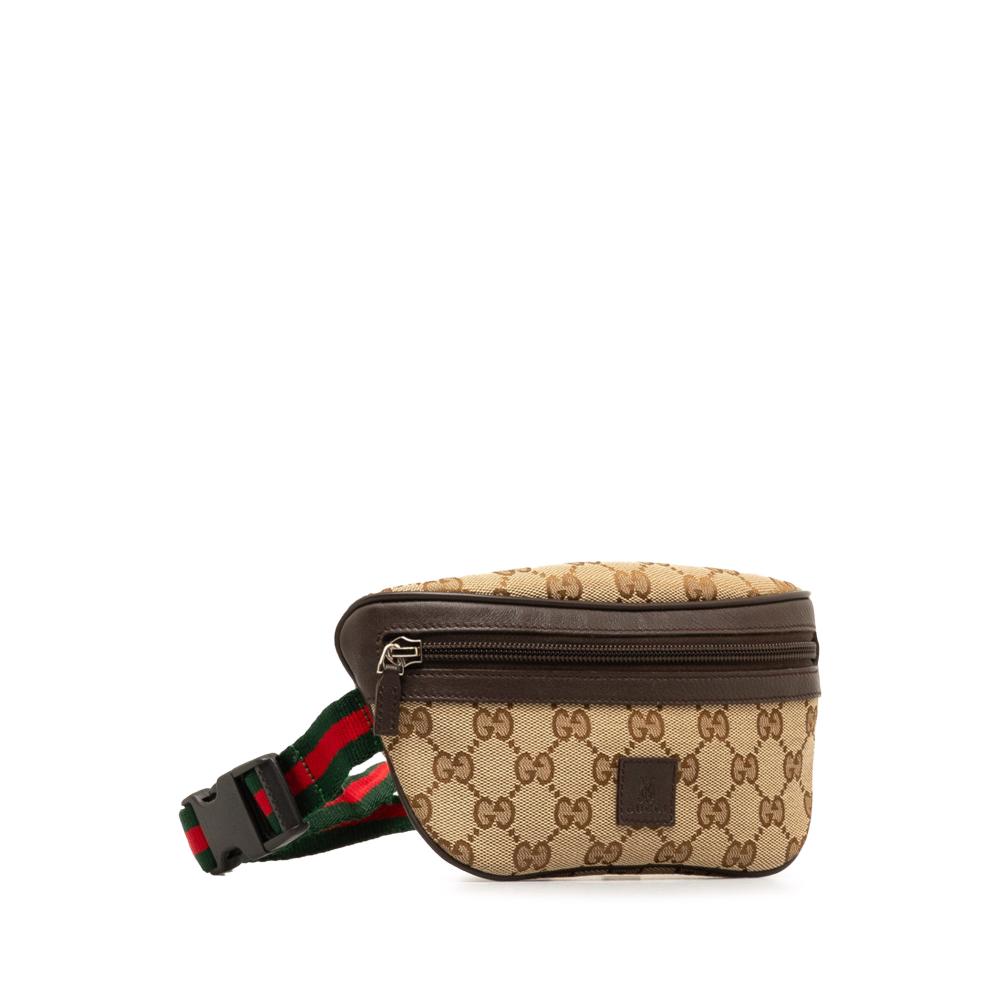 Beige Canvas Gucci Belt Bag