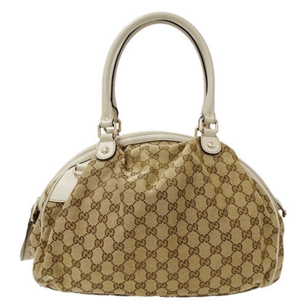 Beige Canvas Gucci Handbag