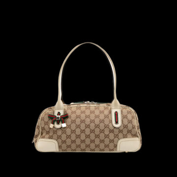 Beige Canvas Gucci Shoulder Bag