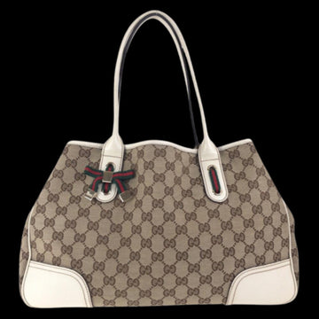 Beige Canvas Gucci Shoulder Bag
