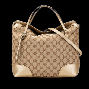 Beige Canvas Gucci Shoulder Bag
