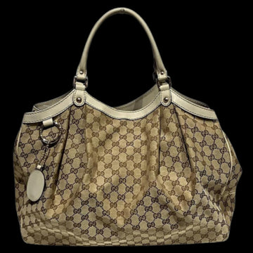 Beige Canvas Gucci Shoulder Bag