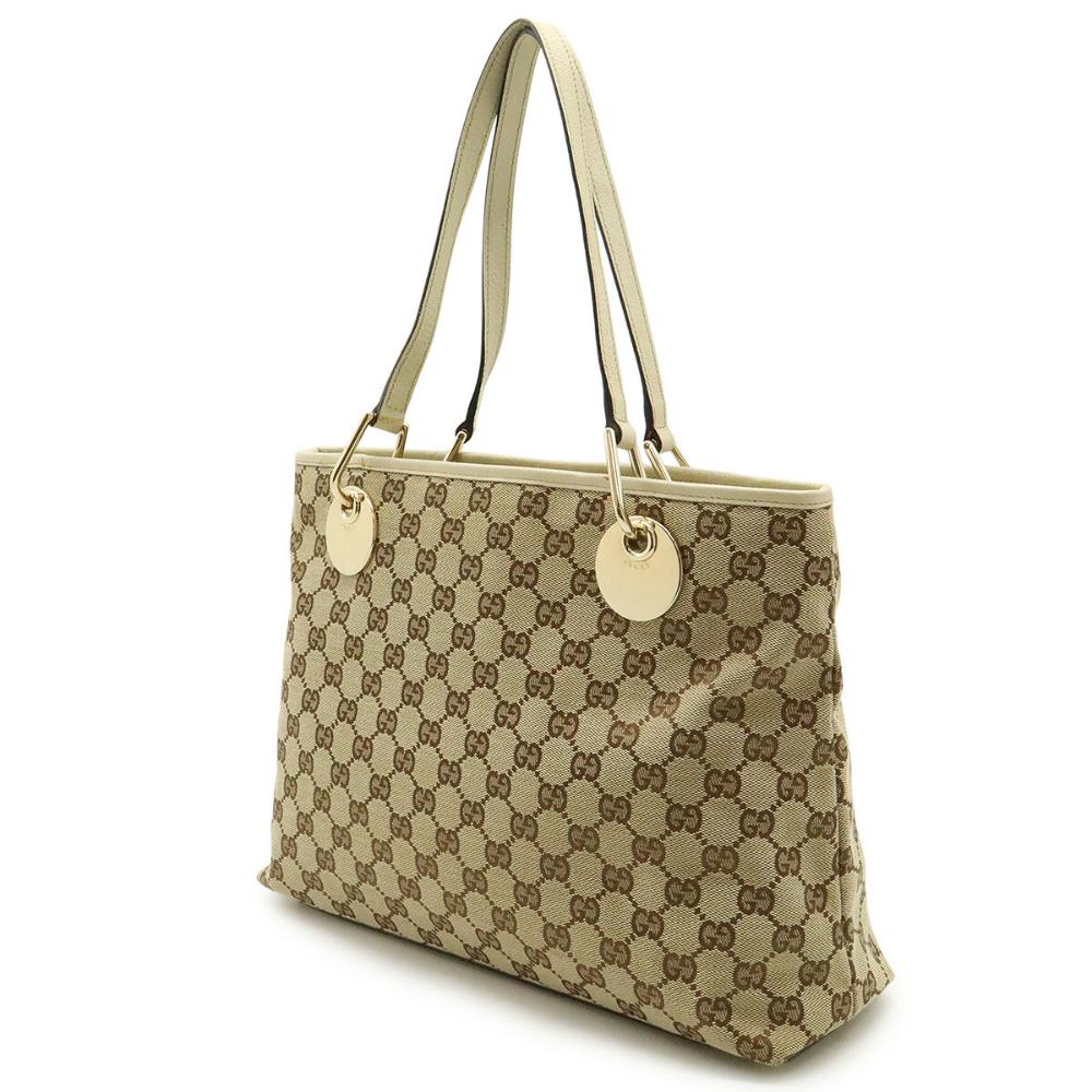 Beige Canvas Gucci Shoulder Bag