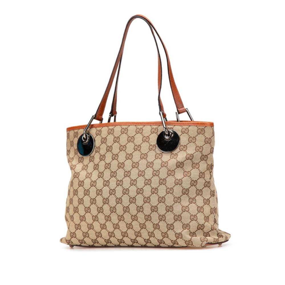 Beige Canvas Gucci Shoulder Bag