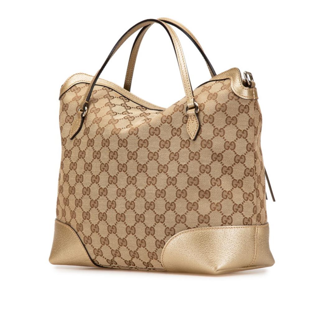 Beige Canvas Gucci Shoulder Bag