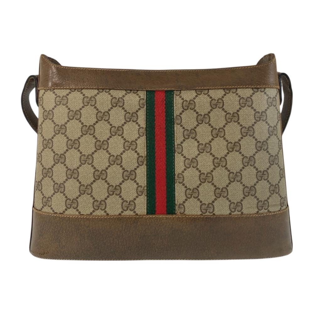 Beige Canvas Gucci Shoulder Bag