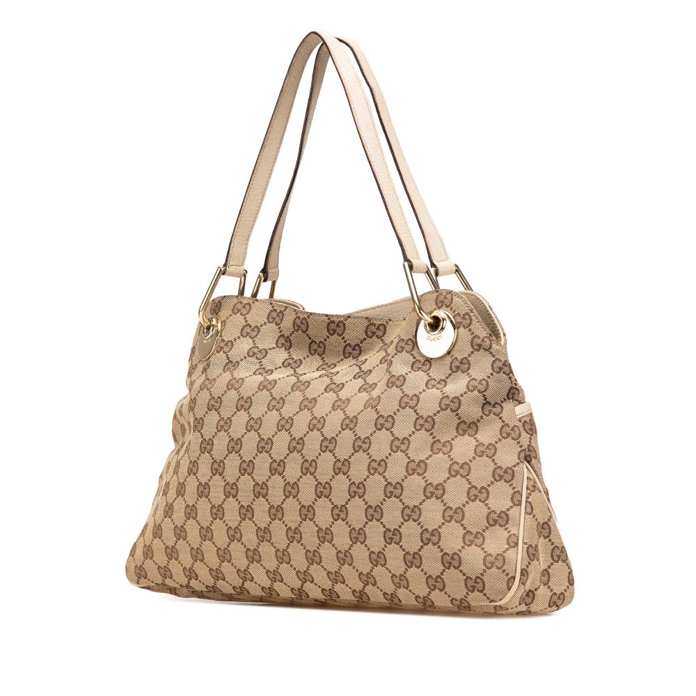 Beige Canvas Gucci Shoulder Bag