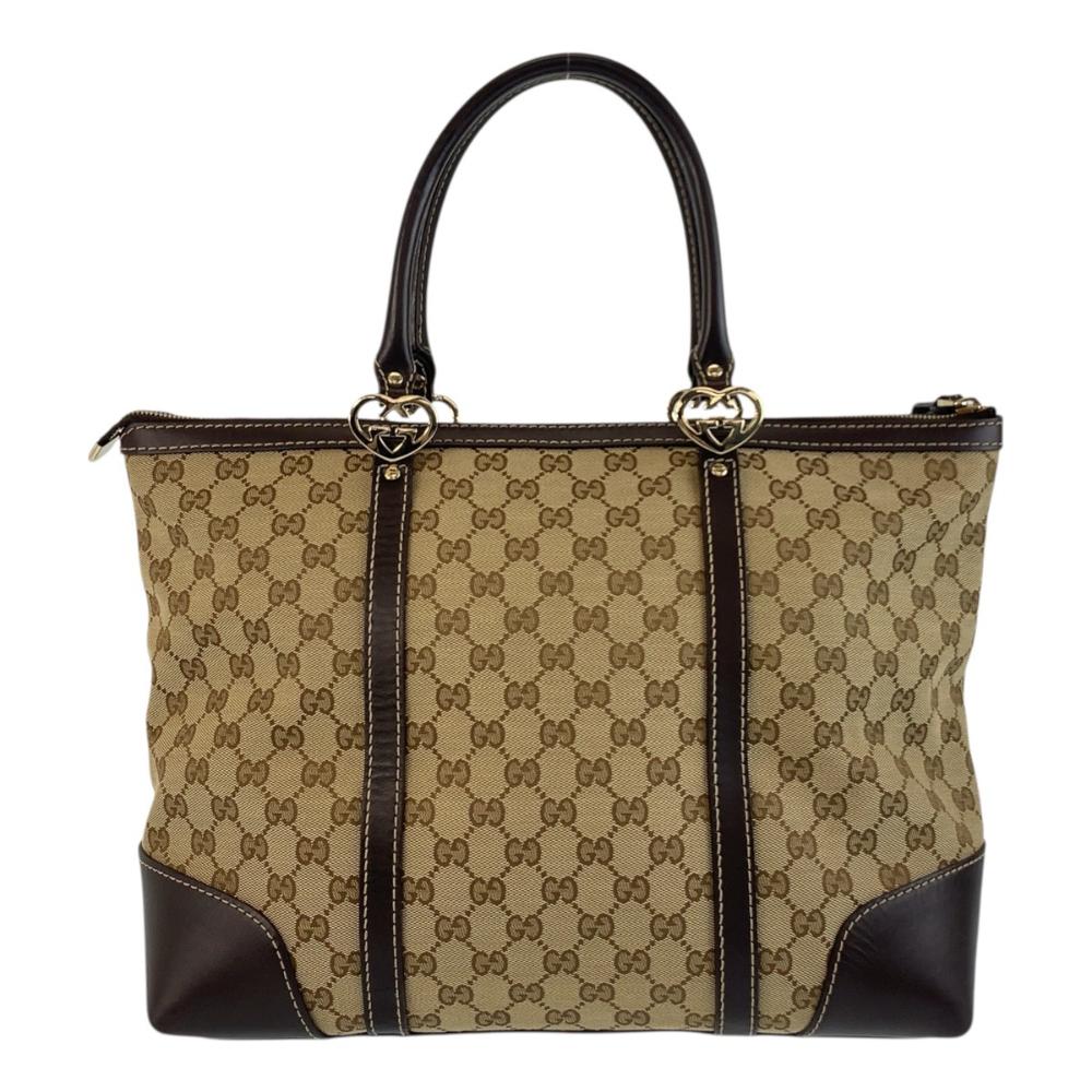 Beige Canvas Gucci Shoulder Bag