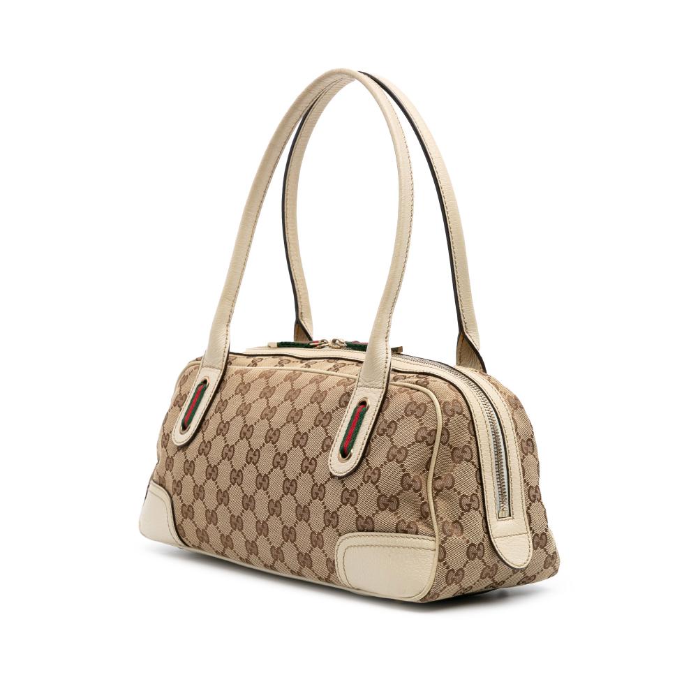 Beige Canvas Gucci Shoulder Bag