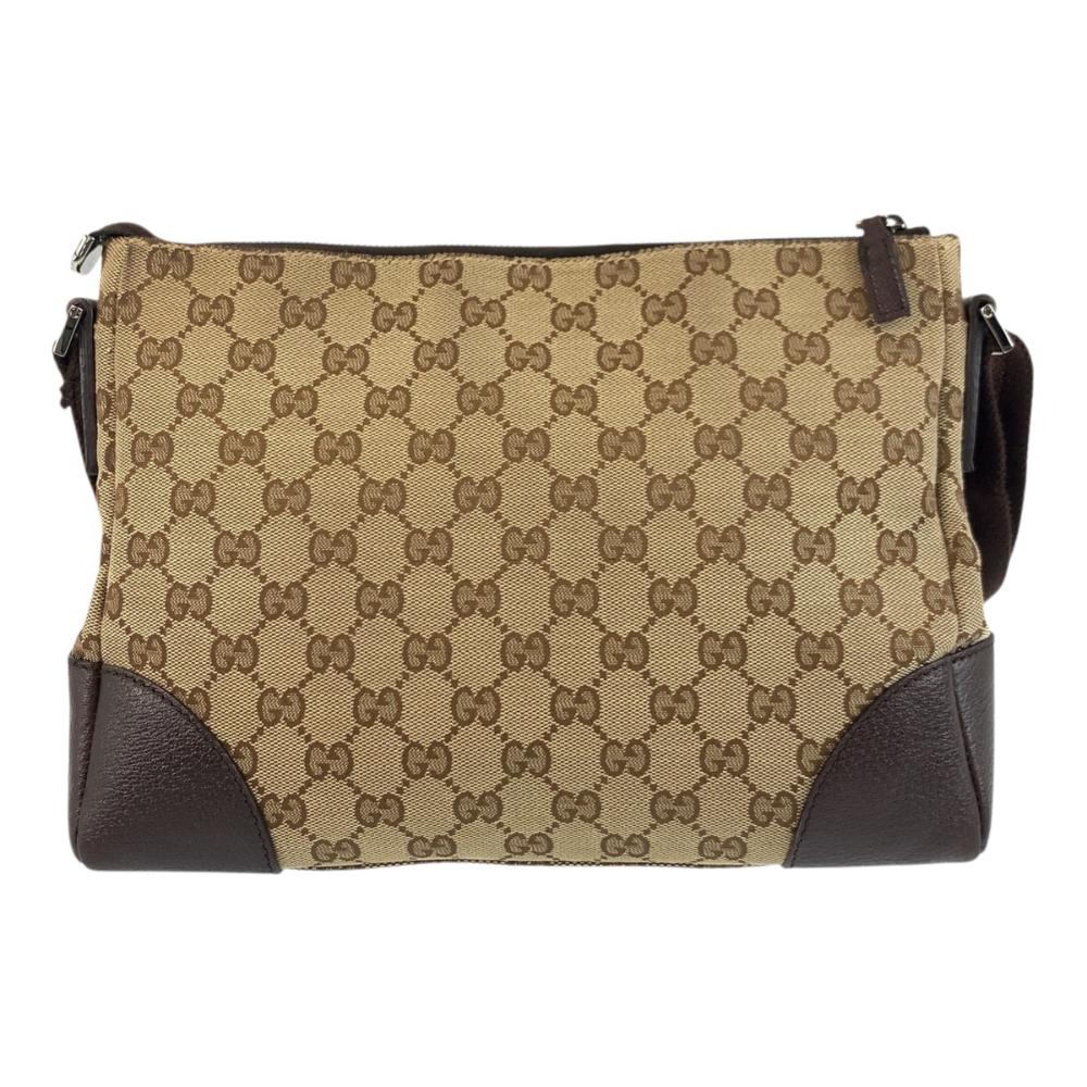 Beige Canvas Gucci Shoulder Bag