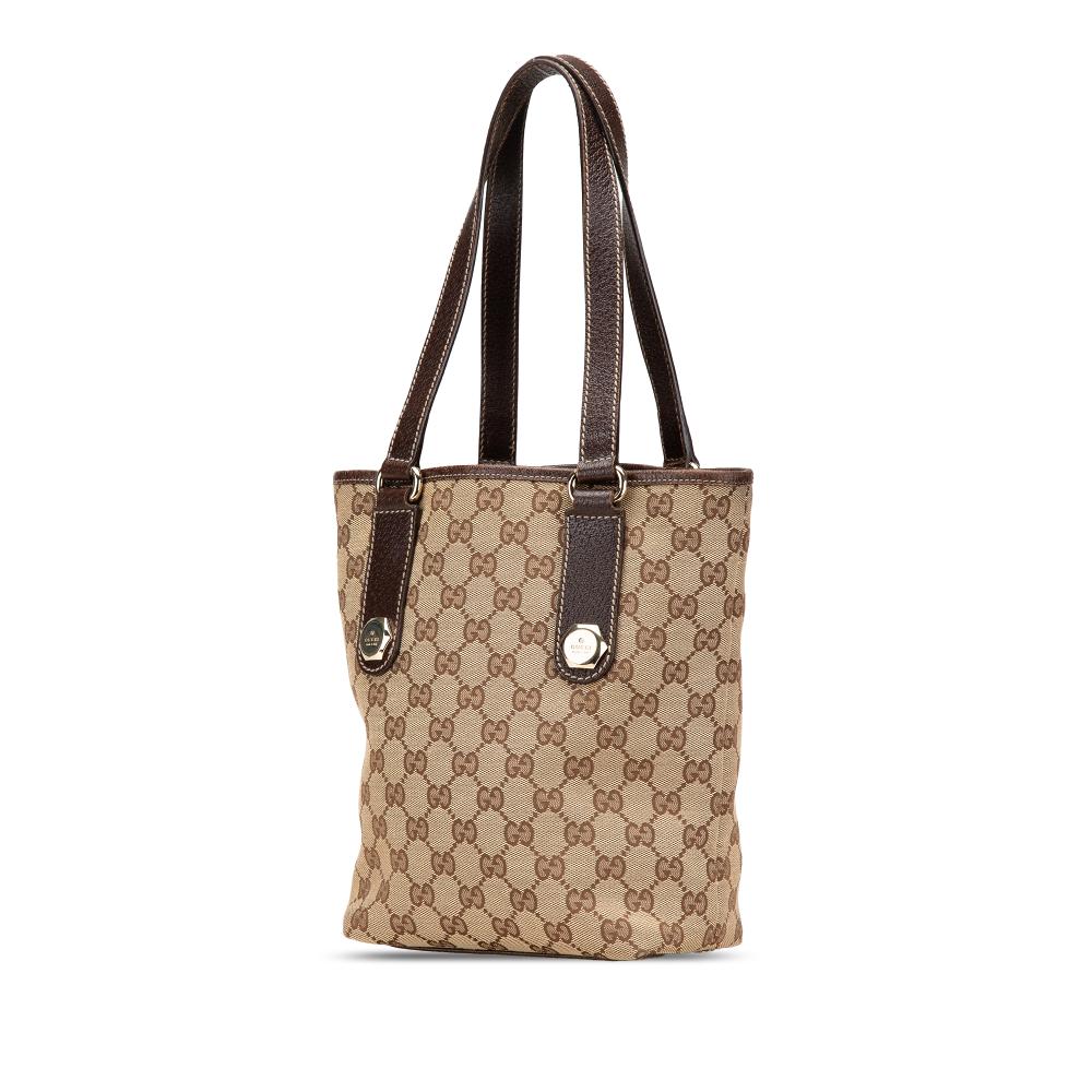 Beige Canvas Gucci Shoulder Bag