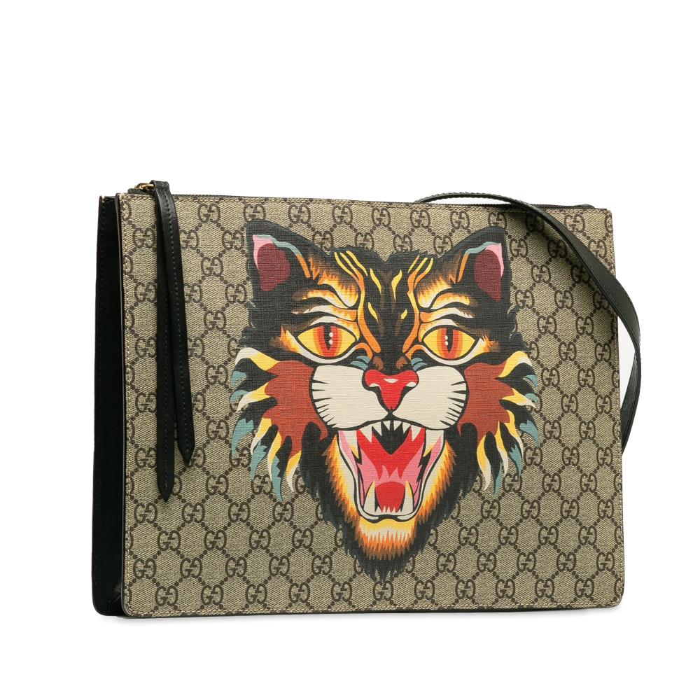 Beige Fabric Gucci Crossbody Bag