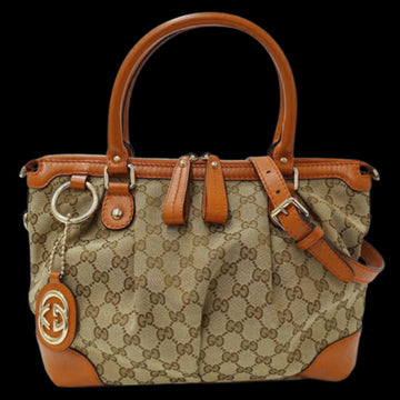 Beige Fabric Gucci Handbag