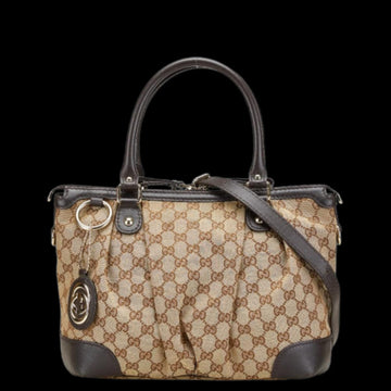 Beige Leather Gucci Shoulder Bag
