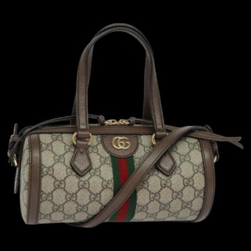 Beige Leather Gucci Boston Bag