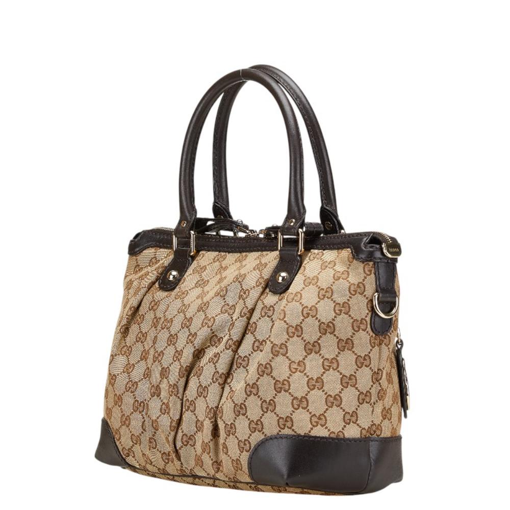 Beige Leather Gucci Shoulder Bag
