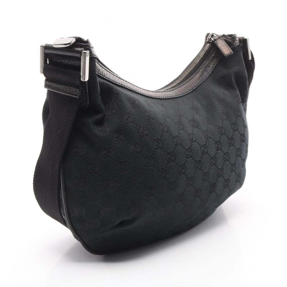 Black Canvas Gucci Shoulder Bag