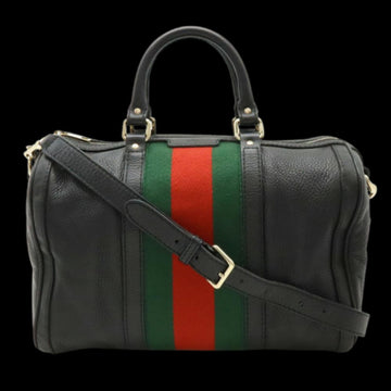 Black Leather Gucci Travel Bag