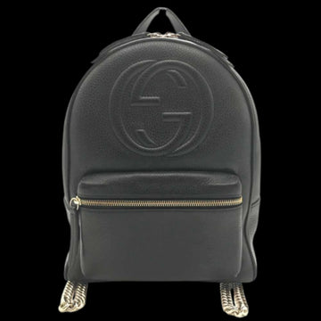 Black Leather Gucci Backpack