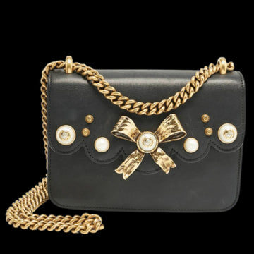 Black Leather Gucci Shoulder Bag