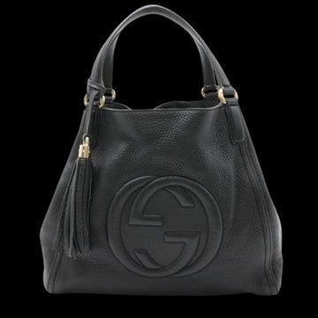 Black Leather Gucci Shoulder Bag