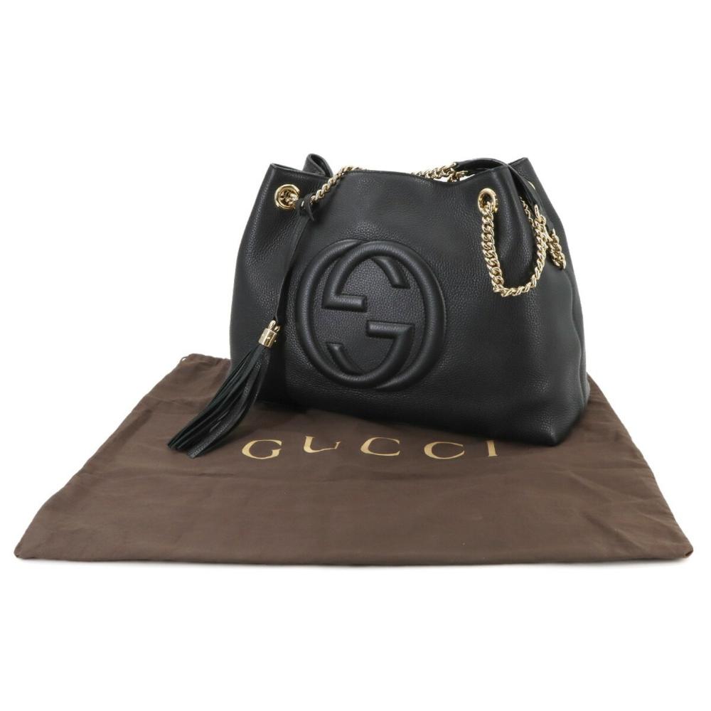 Black Leather Gucci Tote